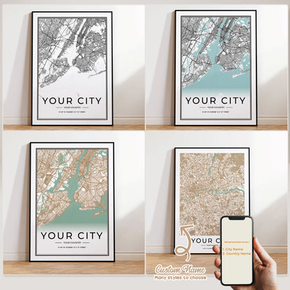 Custom Personalized City And County Map World Cover Gift Wall Art Printing Picture Living Room Bedroom Home Decoration