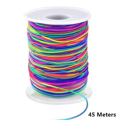 1mm Stretchy Bracelet String | Rainbow Elastic Cord | Strong Beading String for Jewelry Making, Bracelets, Necklaces & DIY Crafts