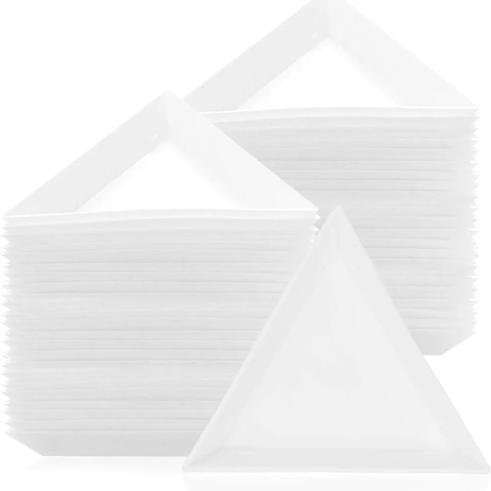 Set of 10 Bead Sorting Trays | Plastic Triangle Trays | Rhinestone & Sequin Organizer for Jewelry Making