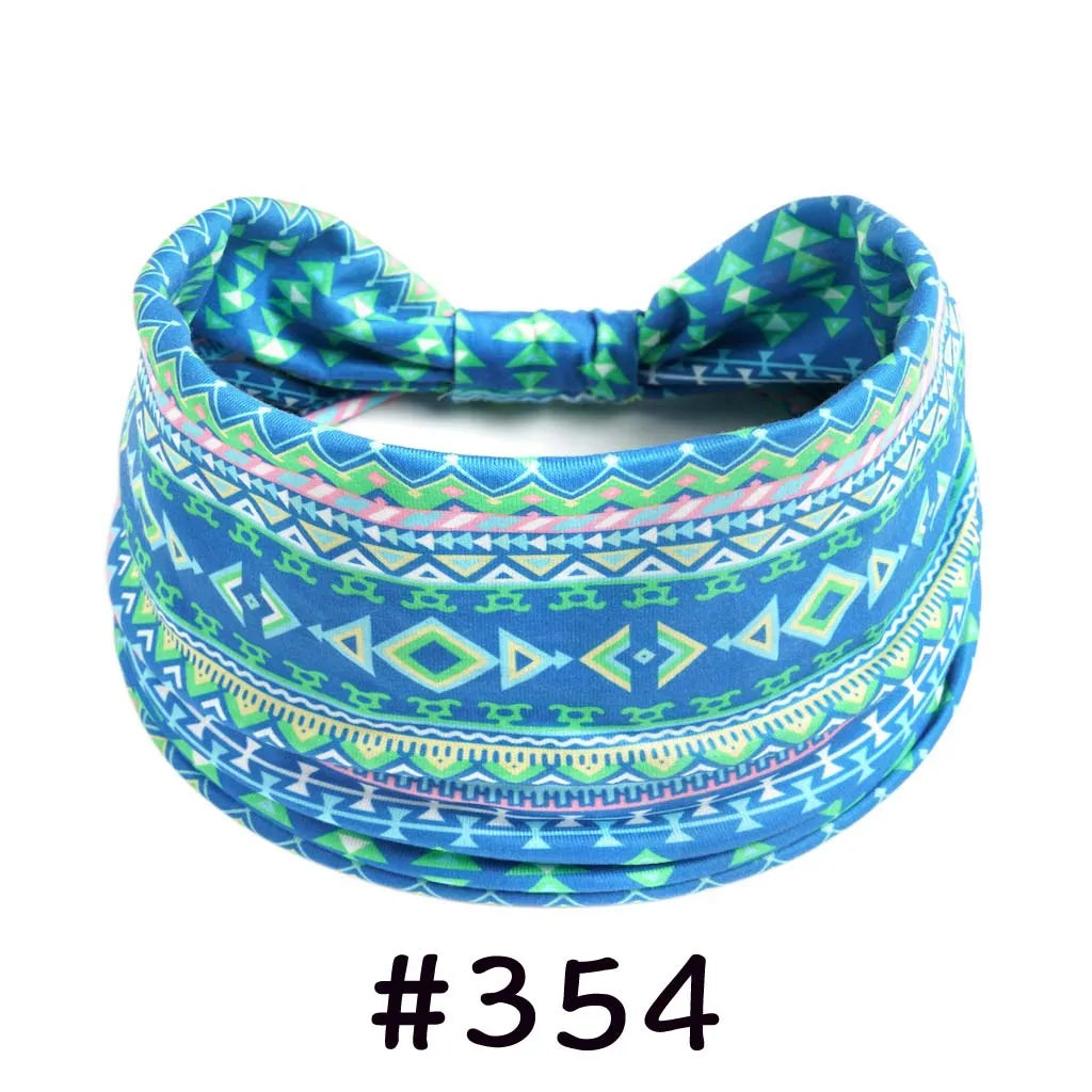 Boho Headbands for Women | Wide Knotted Stretch Hair Wraps for Yoga, Travel & Everyday Wear