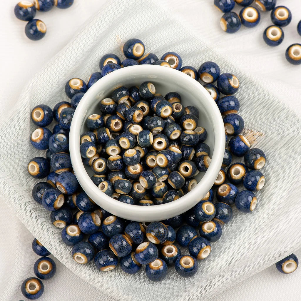 Multi-color Ceramic Beads 6mm | Speckled Porcelain Round Beads | 100pc Bracelet & Necklace Beads | DIY Jewelry Making Supplies
