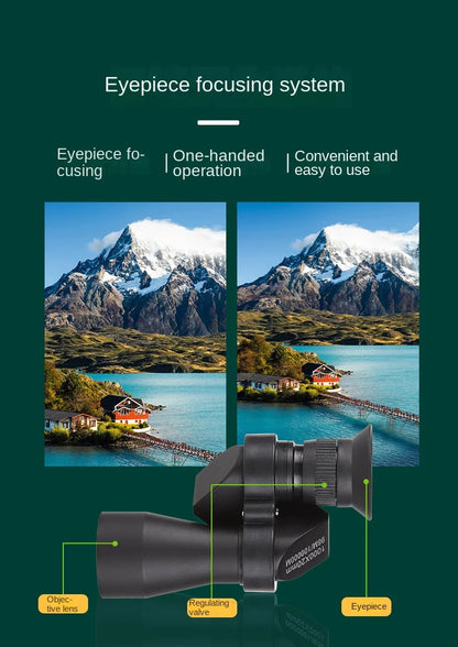 Portable high-definition monocular telescope with high magnification zoom, hunting, camping, mountaineering, outdoor fishing