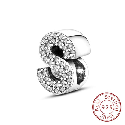 925 Sterling Silver A–Z Alphabet Charms | Initial Letter Beads for Charm Bracelets | DIY Jewelry Gift for Women