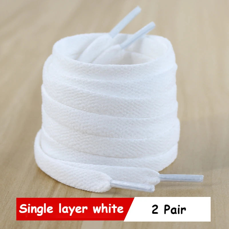 Premium Flat Shoelaces | White & Black Replacement Sneaker Laces | 28"–63" (70–160cm)