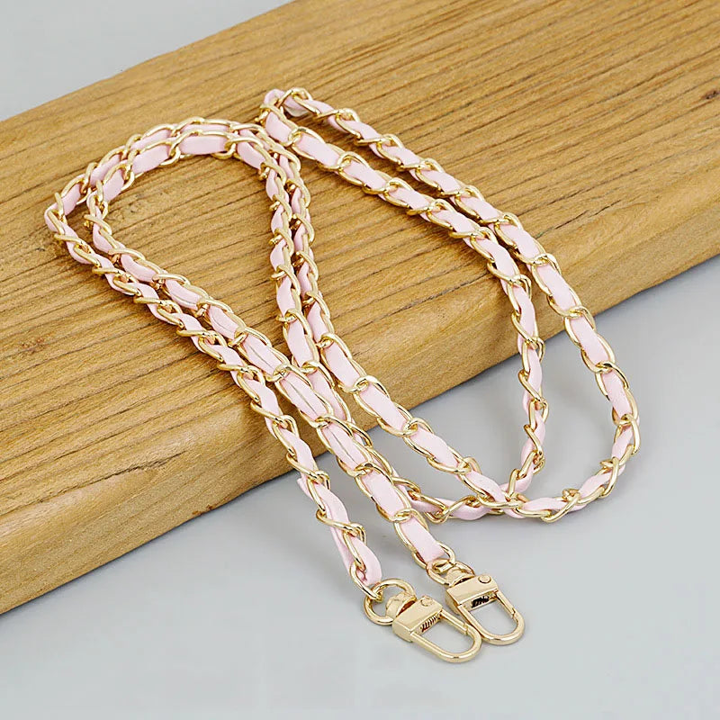 120cm Purse Chain Strap | Metal & Leather Crossbody Bag Chain | 47in Replacement Shoulder Strap for Handbags & DIY Bag Making