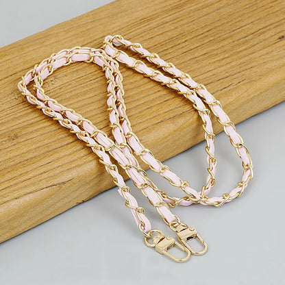 120cm Purse Chain Strap | Metal & Leather Crossbody Bag Chain | 47in Replacement Shoulder Strap for Handbags & DIY Bag Making