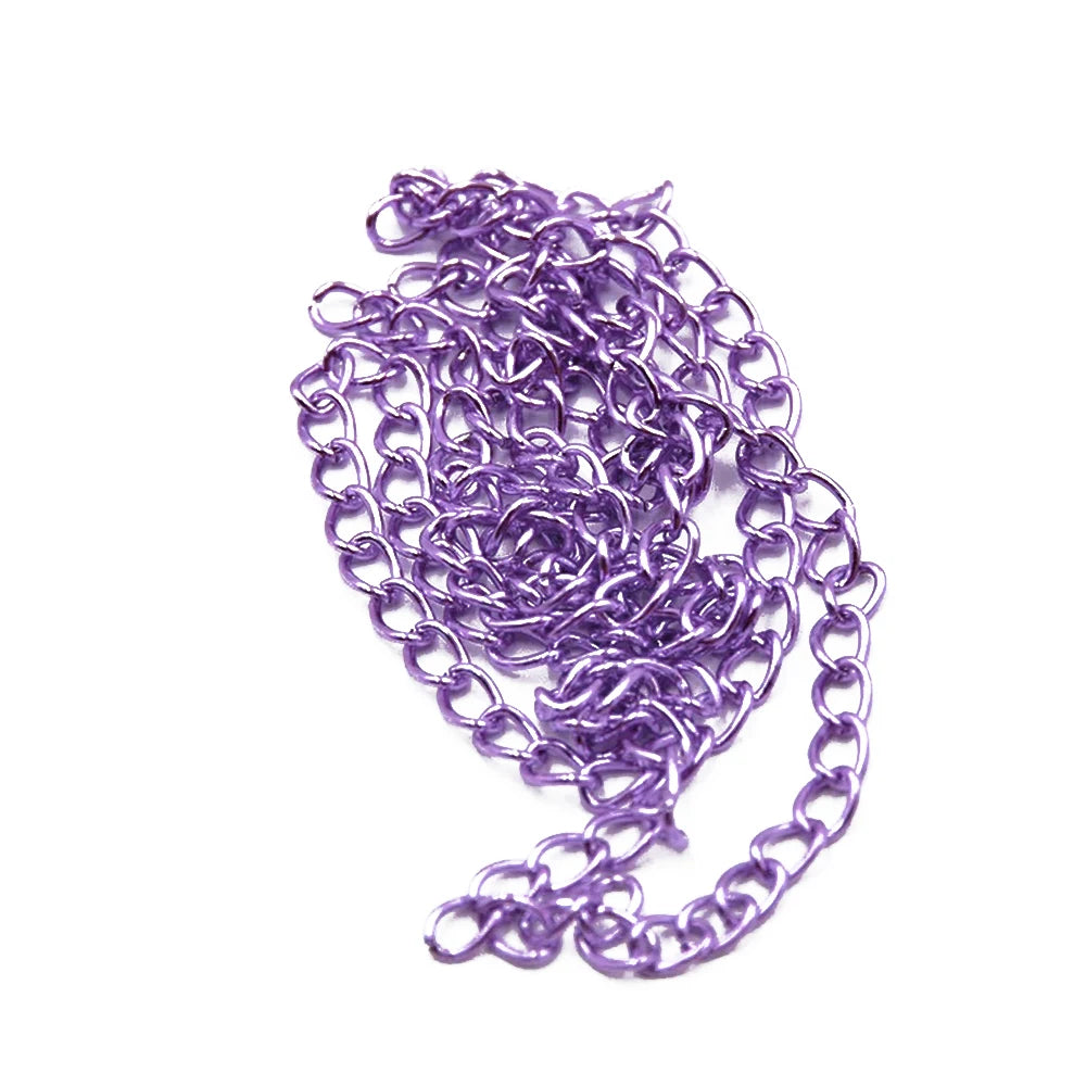Colorful Metal Jewelry Chain | 2 Meter Link Chain for Necklaces & Bracelets | DIY Jewelry Making & Craft Supplies