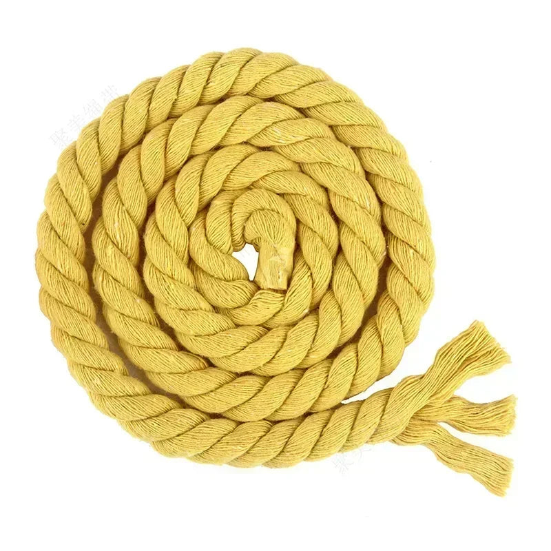 100% Cotton Macrame Rope Cord | 3-Strand Twisted Craft Rope | 5M Thick Cotton Cord 5–20mm | Bag Making & Home Decor DIY Supply
