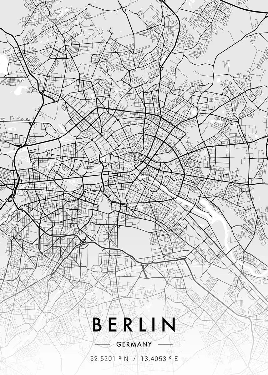 City Map Artwork Poster Paris New York Canvas Painting HD Printed Black and White Map Wall Art Picture Living Room Home Decor