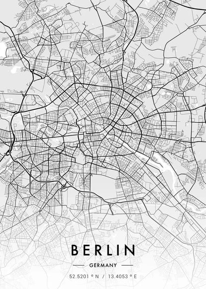 City Map Artwork Poster Paris New York Canvas Painting HD Printed Black and White Map Wall Art Picture Living Room Home Decor