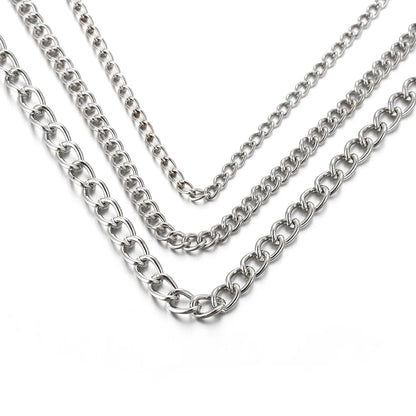 2 Meter Flat 2.5/3.5/4.5mm Extension Thin Chain Metal Chain DIY Necklace Body Chain Jewelry Making Chain Accessories