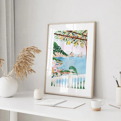 Santorini Lisbon Canvas Wall Art Print Poster Lake Como Central Park Decorative Painting Travel Mural Home Decor Gift Unframed