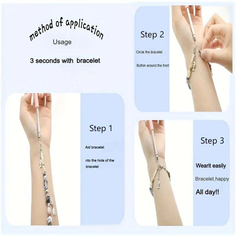 Bracelet Helper Tool | Stainless Steel Bracelet Fastening Aid | Clasp Holder for Easy One-Handed Jewelry Fastening
