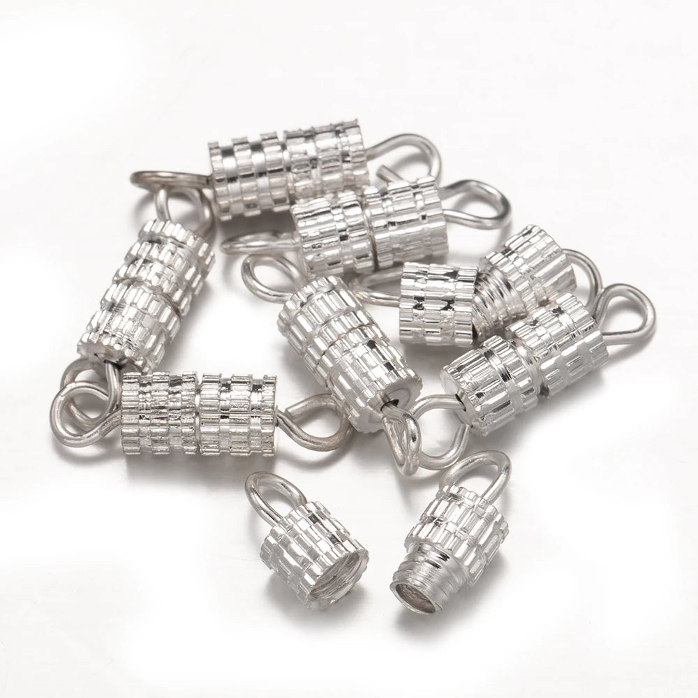 20pcs Screw Clasps for Jewelry Making | Metal Bracelet & Necklace Closure Fasteners | End Cap Connectors | DIY Jewelry Findings