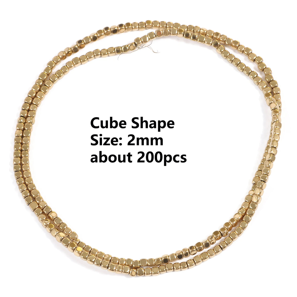 Gold Plated Hematite Beads | 4mm Heart, Cube, Rondelle & Irregular Spacer Beads | 15-Inch Jewelry-Making Strand