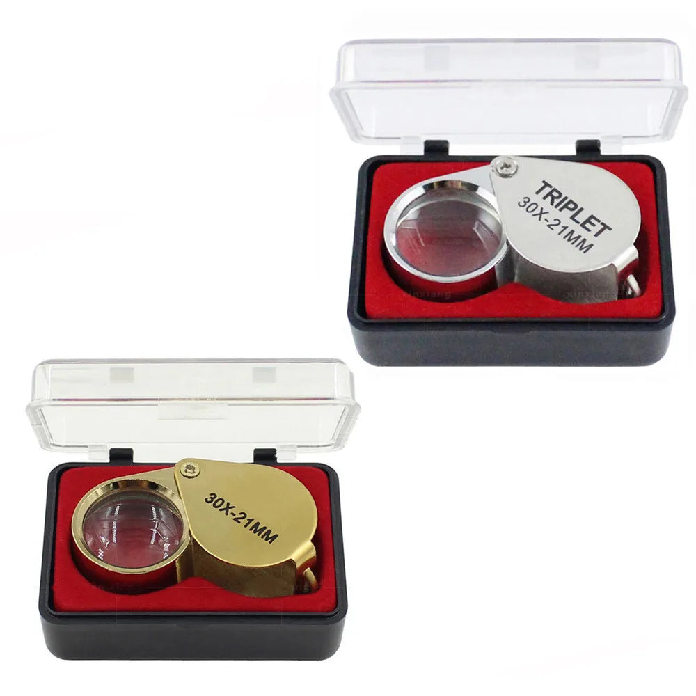 Jeweler’s Eye Loupe | 30x Magnifying Glass | 21mm Pocket Jewelry Magnifier for Beads, Gemstones & Jewelry Making