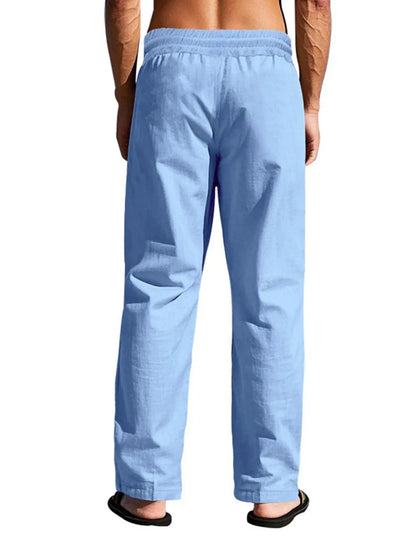 Men's Casual Pants Male Summer Breathable Trousers Solid Color High Quality Sweatpants Hawaiian Beach Sports Jogging Pants