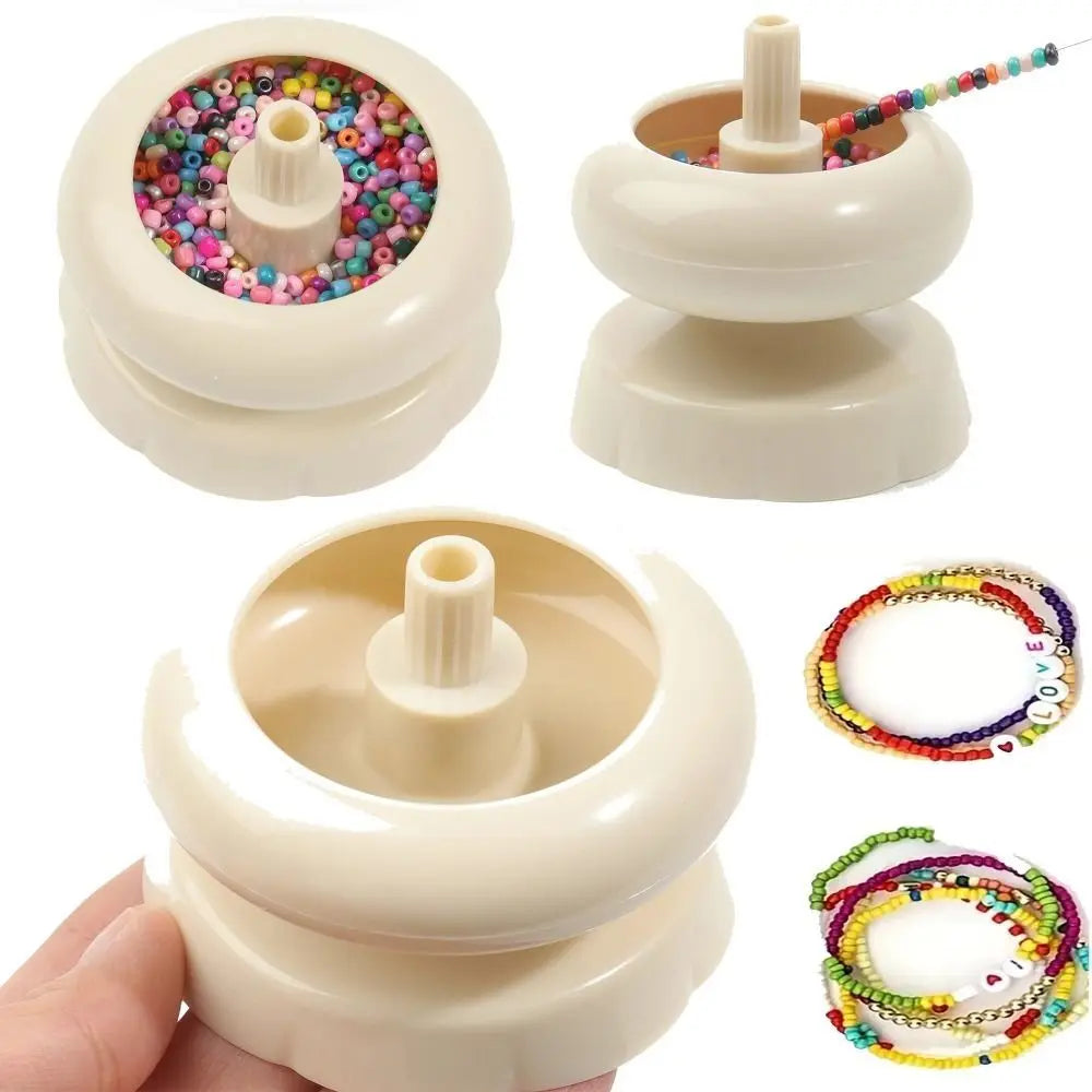 Bead Loader Beading Spinner Quickly Beading Bowl for Diy Seed Beads Waist Beads Bracelets Spin Beading Bowl Bead Spinner