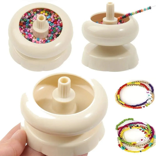Bead Loader Beading Spinner Quickly Beading Bowl for Diy Seed Beads Waist Beads Bracelets Spin Beading Bowl Bead Spinner