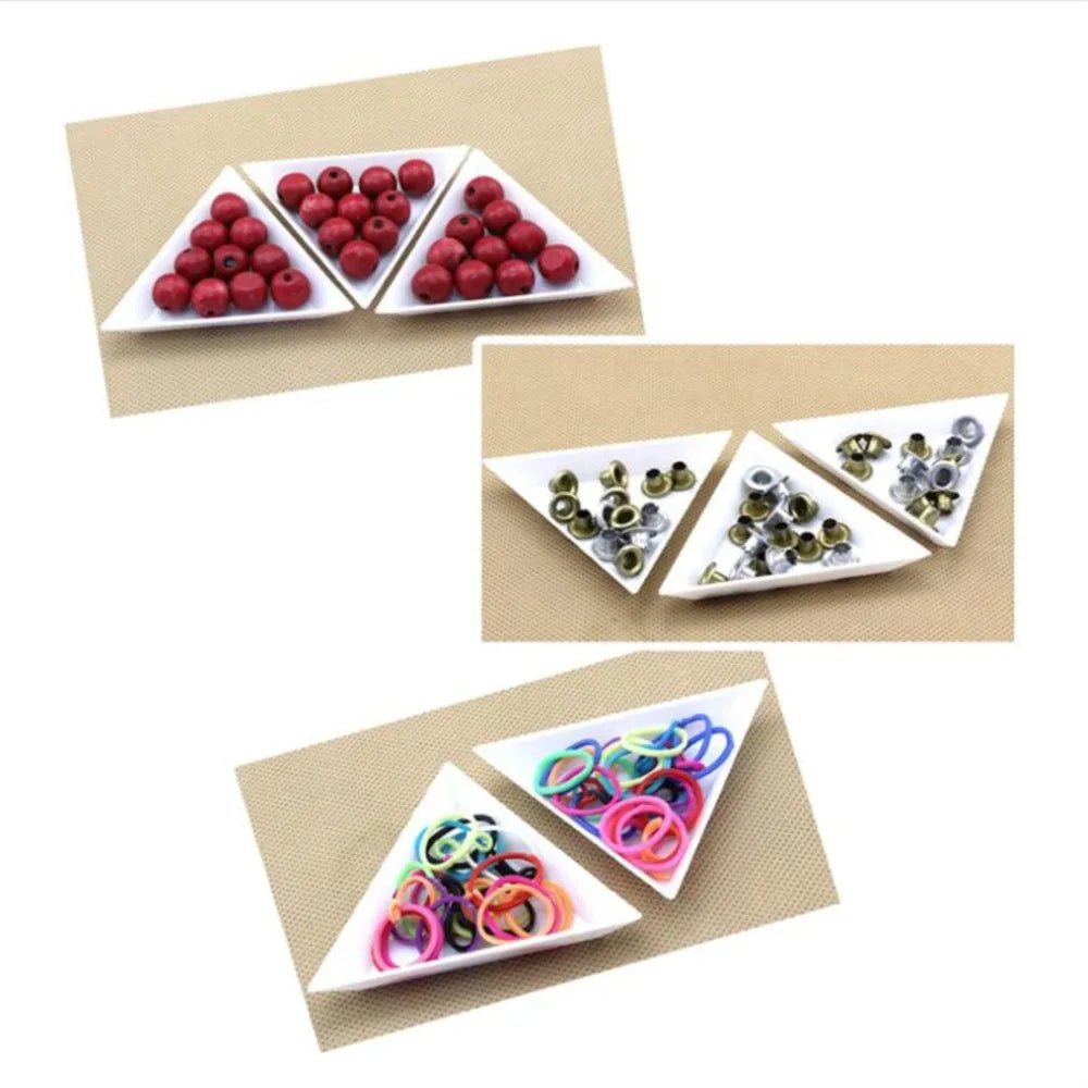 Set of 10 Bead Sorting Trays | Plastic Triangle Trays | Rhinestone & Sequin Organizer for Jewelry Making