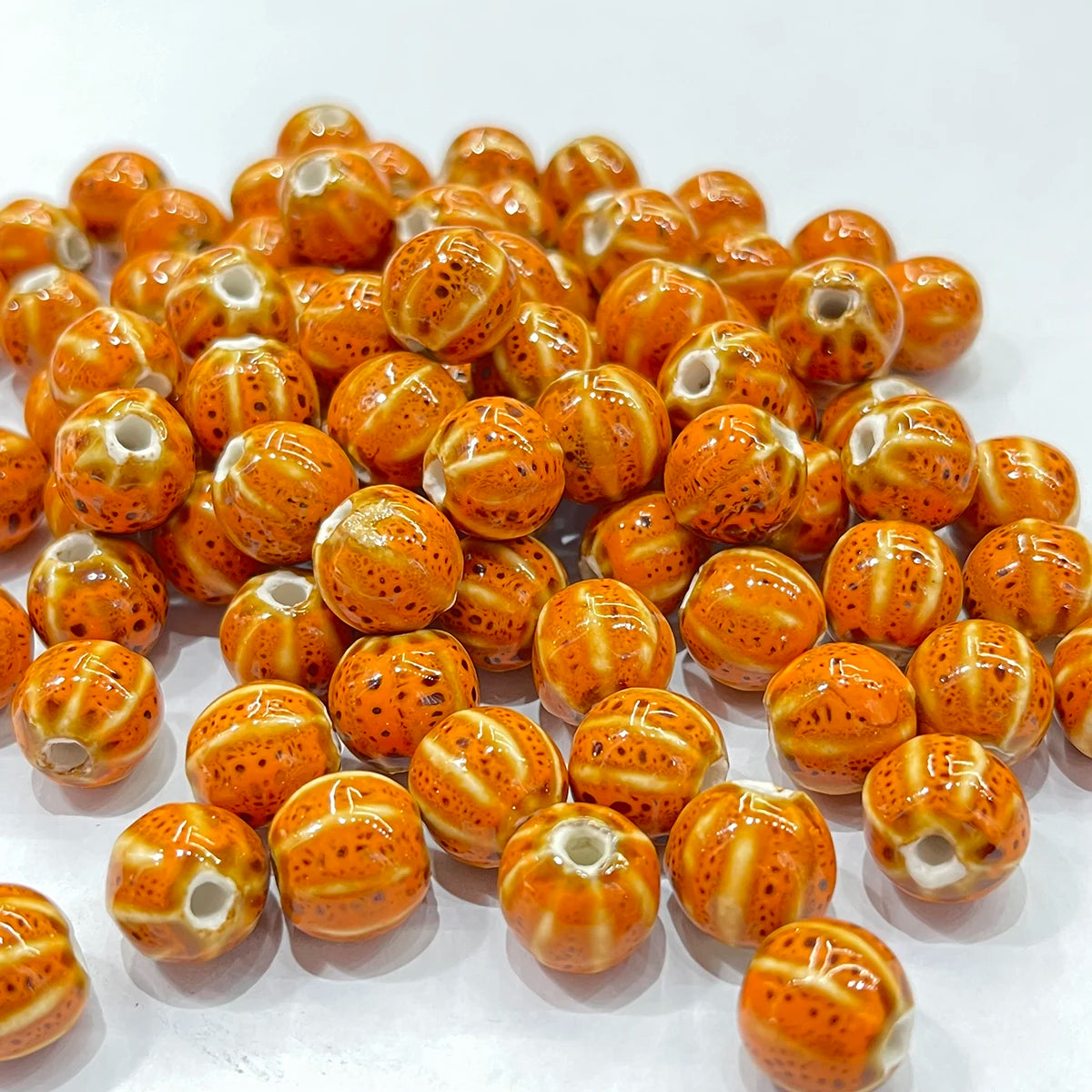 11mm Ceramic Spacer Beads | Colorful Irregular Round Beads | 20/40pcs Multicolor Beads for Bracelets & DIY Jewelry Making