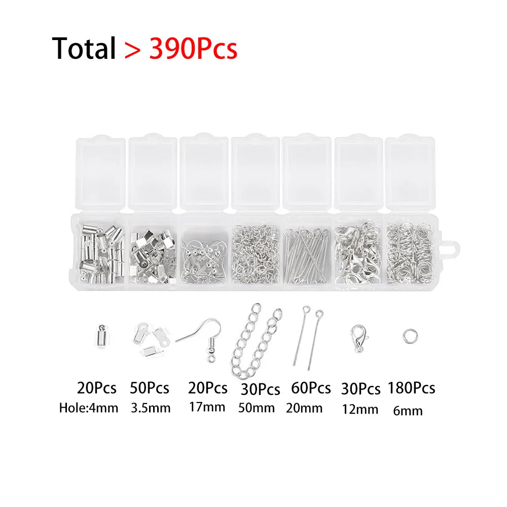 Jewelry Making Kit | Lobster Clasps, Jump Rings & Crimps Set | DIY Bracelet & Necklace Findings (210–400pcs)