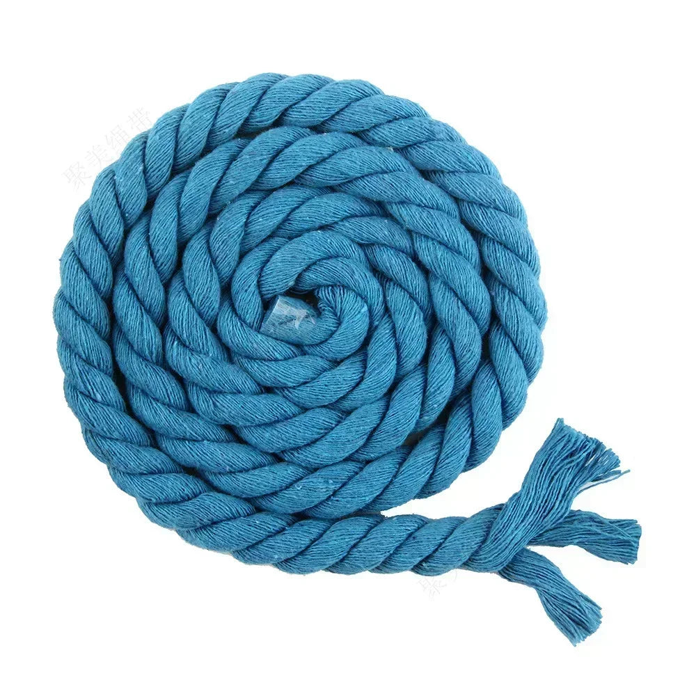 100% Cotton Macrame Rope Cord | 3-Strand Twisted Craft Rope | 5M Thick Cotton Cord 5–20mm | Bag Making & Home Decor DIY Supply