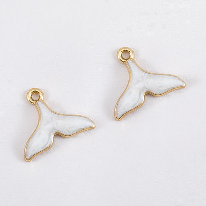 Ocean Charms | 10 White Enamel Sea Life Pendants | Shell, Coral, Fish & Heart DIY Jewelry Supplies