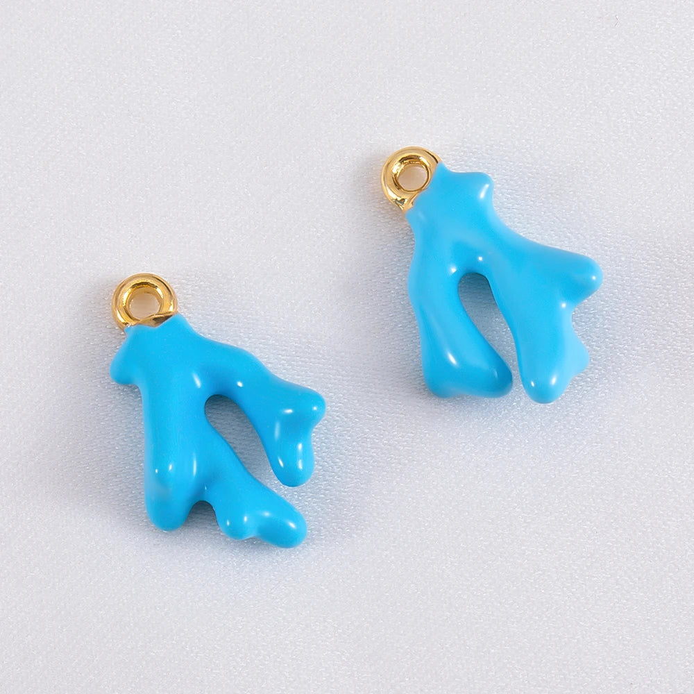 Ocean Charms | 10 White Enamel Sea Life Pendants | Shell, Coral, Fish & Heart DIY Jewelry Supplies