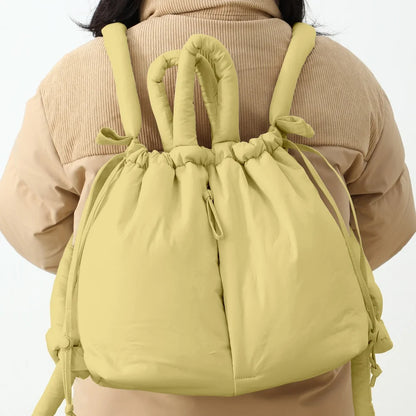 Puffer Backpack for Women – Lightweight Puffy Drawstring Tote & Shoulder Bag