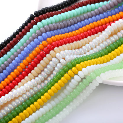 76-Piece Glass Wheel Beads | 5x8mm Crystal Rondelle Spacer Beads | DIY Jewelry Making, Bracelets, Necklaces &amp; Earrings
