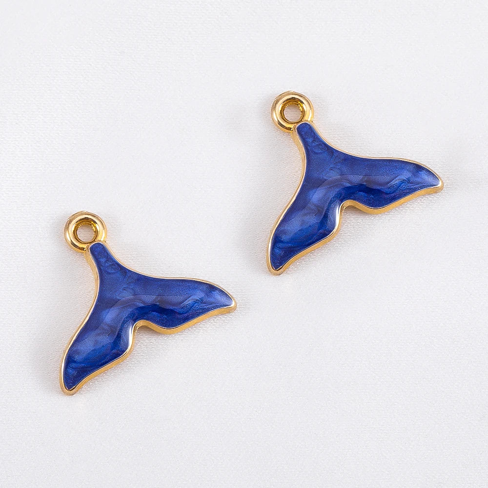 Ocean Charms | 10 White Enamel Sea Life Pendants | Shell, Coral, Fish & Heart DIY Jewelry Supplies