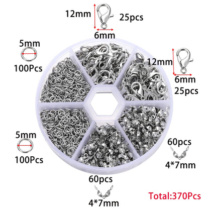 Jewelry Making Kit | Lobster Clasps, Jump Rings & Crimps Set | DIY Bracelet & Necklace Findings (210–400pcs)