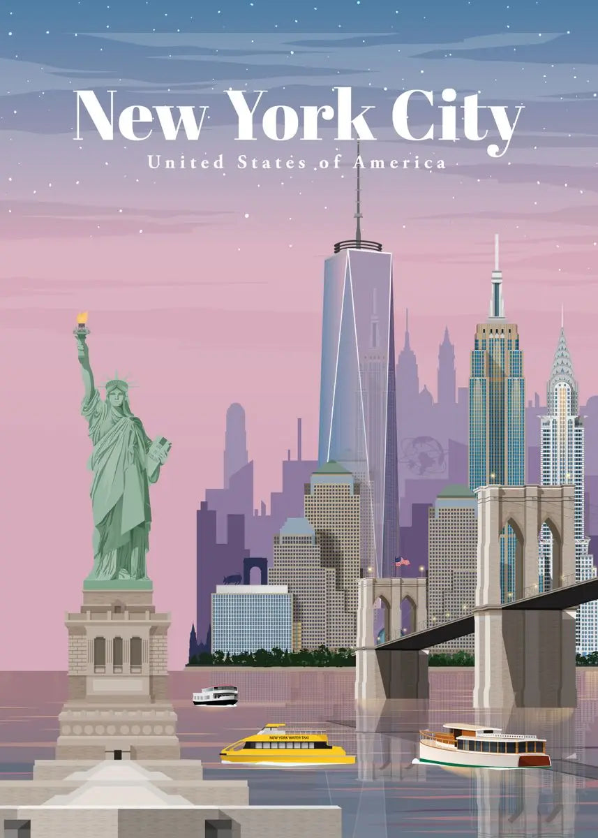 World Famous Tourist Cities Poster Prints London New York City Travel Wall Art Canvas Painting Picture Home Living Room Decor