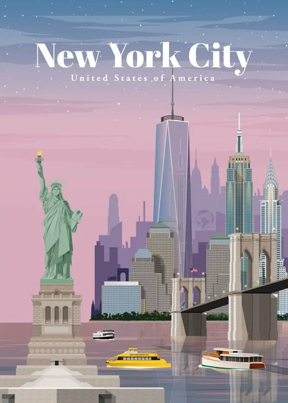 World Famous Tourist Cities Poster Prints London New York City Travel Wall Art Canvas Painting Picture Home Living Room Decor
