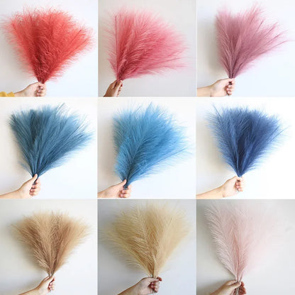 15pc Artificial Pampas Grass Fake Flower Simulated Reed Bouquet for Home Wedding Party Decoration Fluffy Boho Pampas Grass Decor