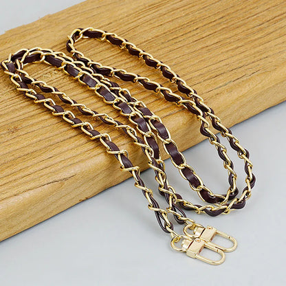 120cm Purse Chain Strap | Metal & Leather Crossbody Bag Chain | 47in Replacement Shoulder Strap for Handbags & DIY Bag Making