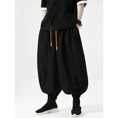 New Men Pants Fashion Korean Style Harem Loose Style Cotton Pants Man Solid Trousers