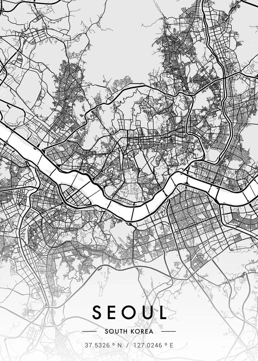 City Map Artwork Poster Paris New York Canvas Painting HD Printed Black and White Map Wall Art Picture Living Room Home Decor