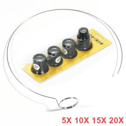 Jeweler Eye Loupe Magnifier | 3X 5X 10X 15X 20X Portable Magnifying Glass for Jewelry Making, Watch Repair & Detail Work