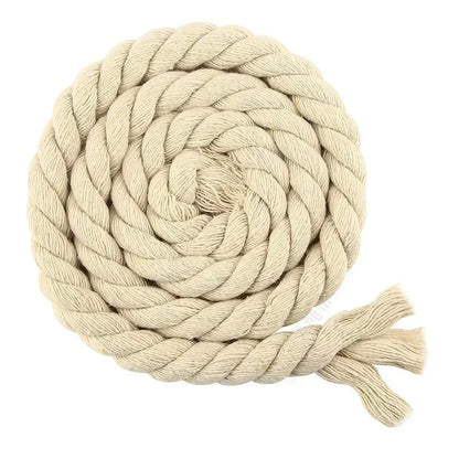 100% Cotton Macrame Rope Cord | 3-Strand Twisted Craft Rope | 5M Thick Cotton Cord 5–20mm | Bag Making & Home Decor DIY Supply