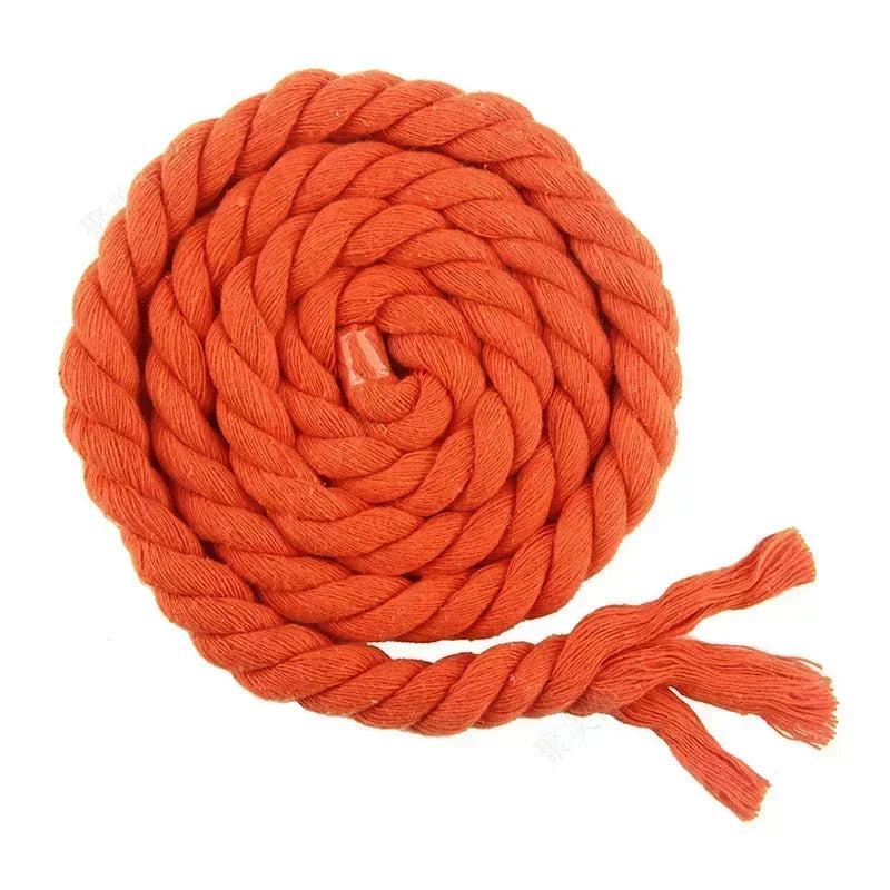 100% Cotton Macrame Rope Cord | 3-Strand Twisted Craft Rope | 5M Thick Cotton Cord 5–20mm | Bag Making & Home Decor DIY Supply
