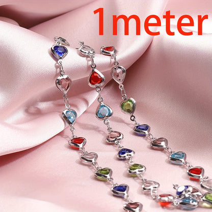 Crystal Bead Chain | 39.4-Inch Copper Chain (1 meter) | Colorful Necklace, Bracelet & DIY Jewelry Making Supplies