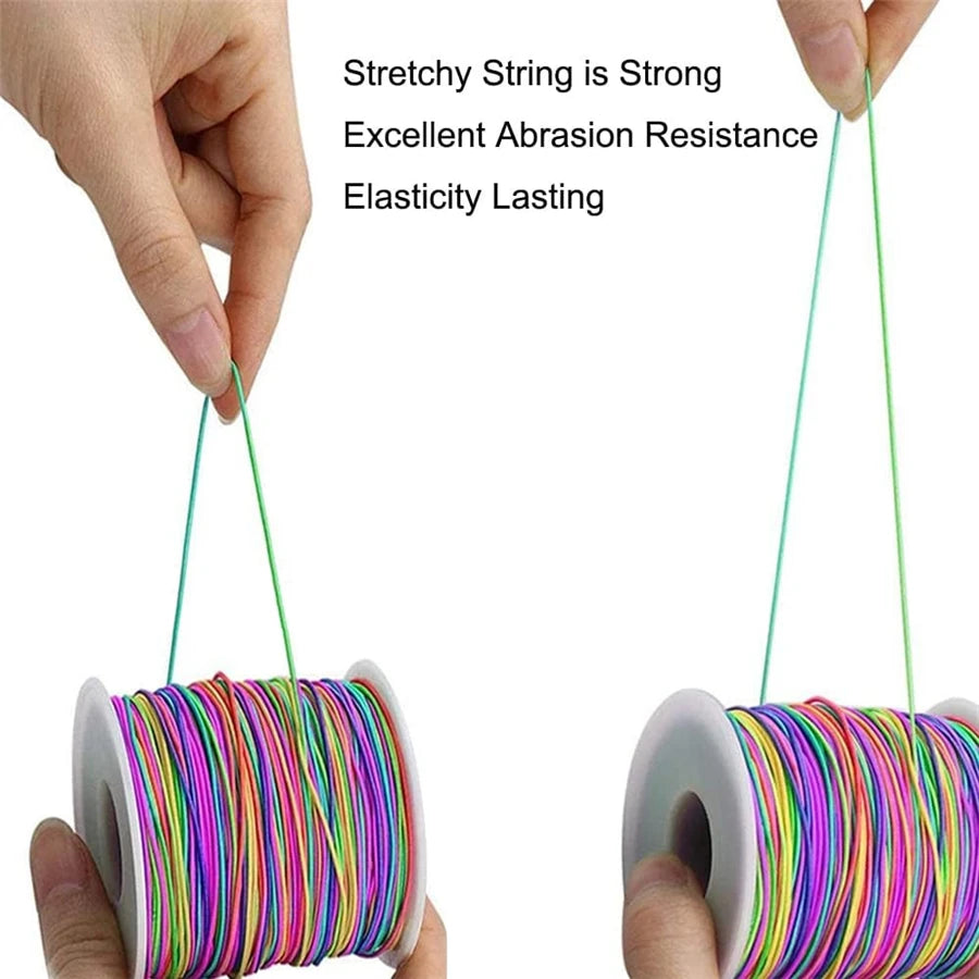 1mm Stretchy Bracelet String | Rainbow Elastic Cord | Strong Beading String for Jewelry Making, Bracelets, Necklaces & DIY Crafts