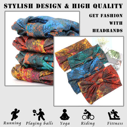 Boho Headbands for Women | Wide Knotted Stretch Hair Wraps for Yoga, Travel & Everyday Wear
