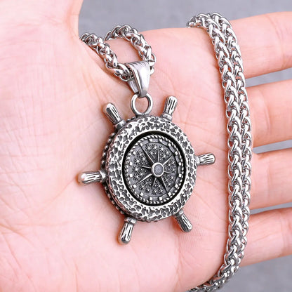 Vikings Odin Rune Necklace Various Men's Nordic Vegvisir Valknut Amulet Pendant Stainless Steel Punk Fashion Jewelry Wholesale