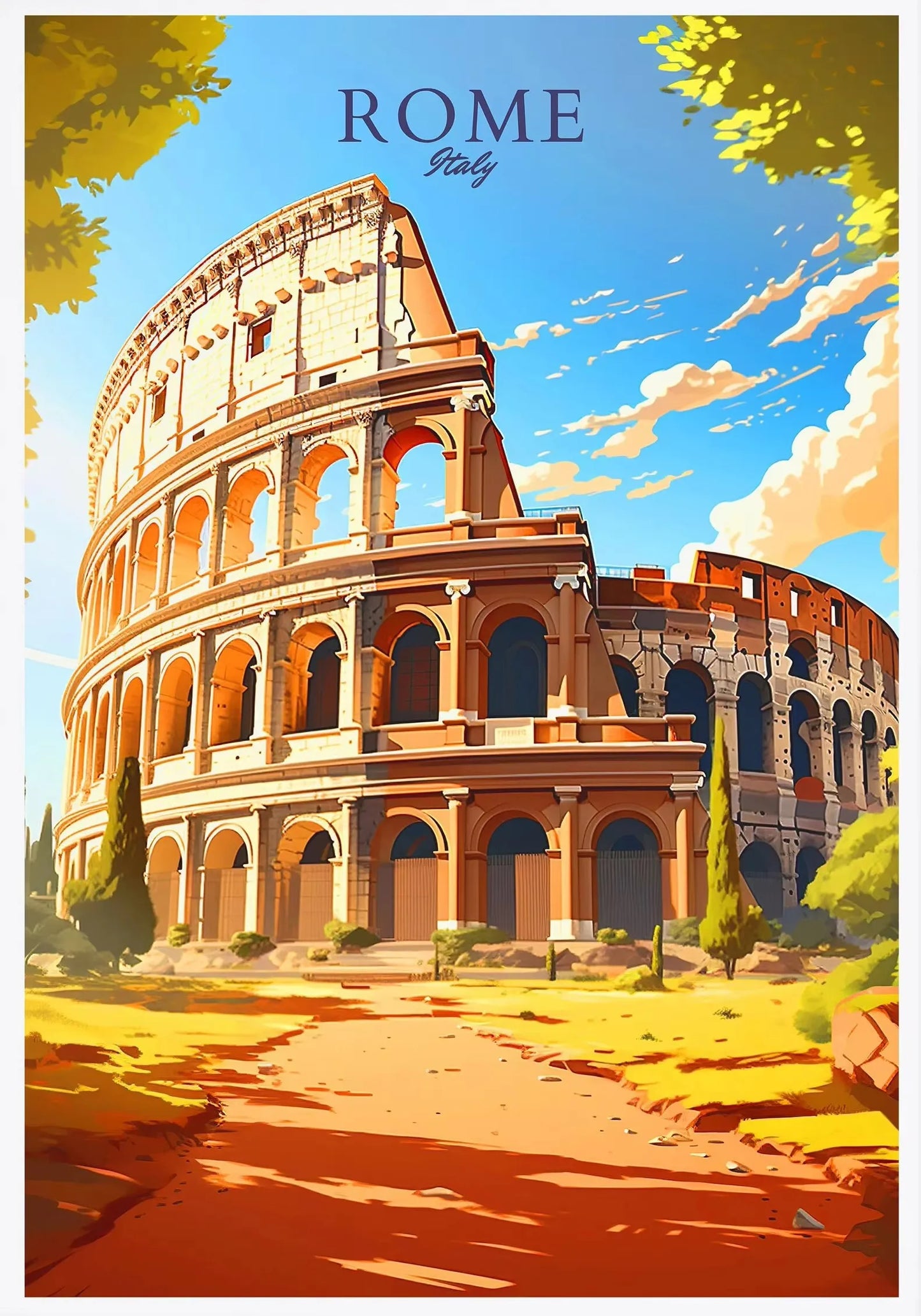 Italy City Travel Poster Paris Rome Milan Tuscany Venice Sardinia Canvas Painting Wall Art Picture for Living Room Home Decor