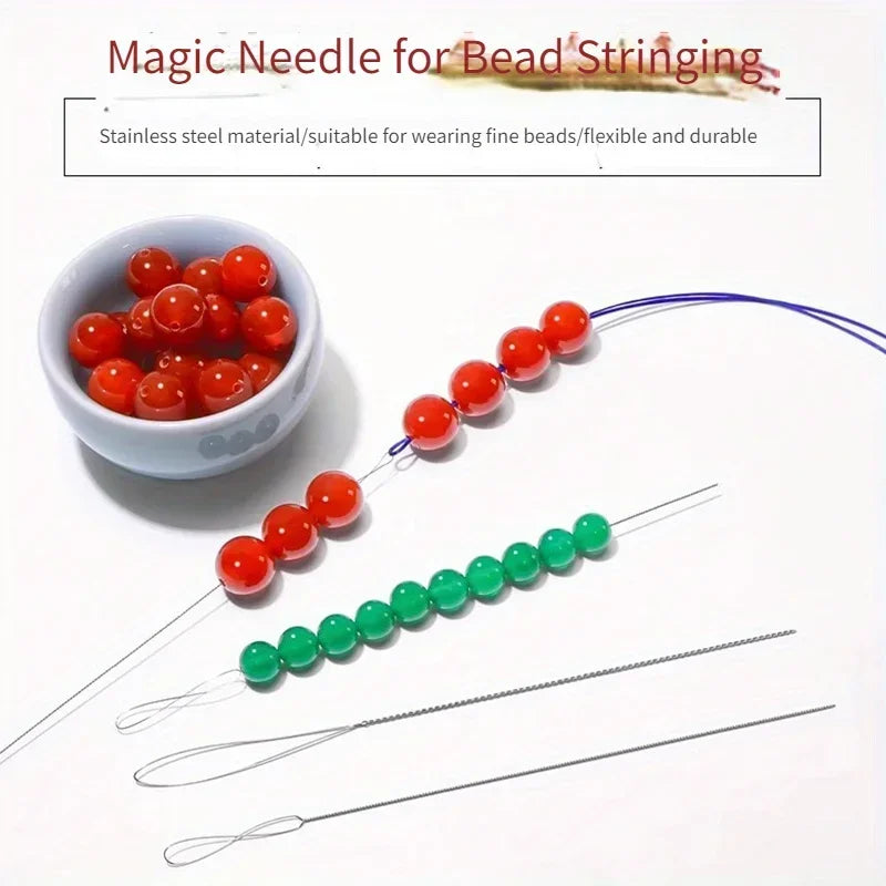 Beading Needles 7-Piece Set | Stainless Steel Fine Bead Needles | Flexible Jewelry Making Tools for DIY Beading & Crafts