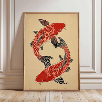 Japanese Red Koi Fish Canvas Prints Poster Modern Minimalism Aesthetic Art Prints Bedroom Kitchen Home Decor Art Poster Gifts