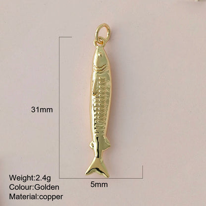 Cute Fish Charms | Gold Color Animal Pendants | Boho Charms for Earrings, Bracelets, Necklaces, Keychains & DIY Jewelry Making